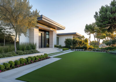 artificial turf yard with view